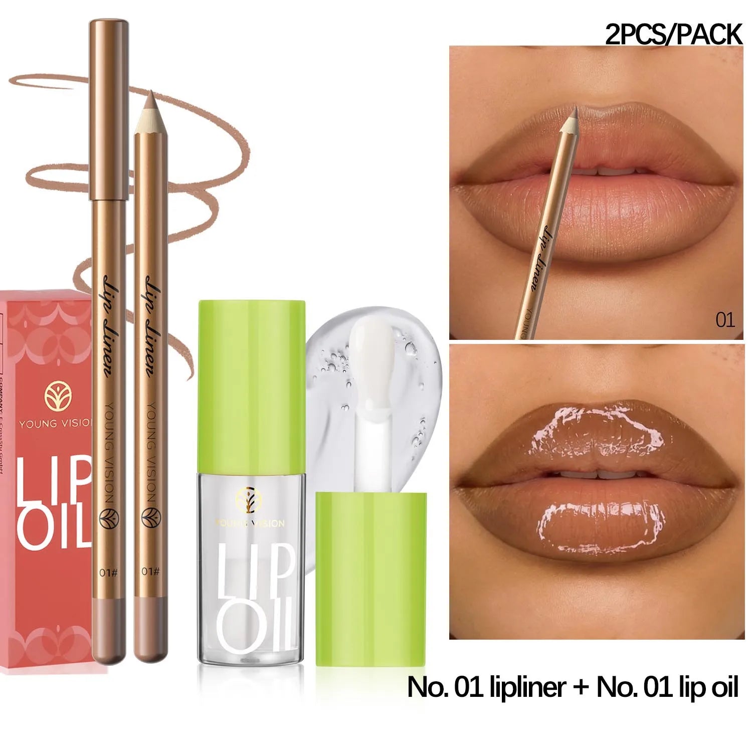 USHAS 12 Color Lip Liner + LIPSTICK Set Easy Coloring Matte Lipstick Long lasting nude red lipstick