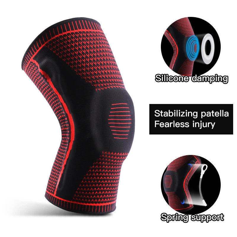 1 PC Knee Pads Strap Patella Medial Support Meniscus Silicone Compression Protection Sport Knee Braces Basketball Running Prot