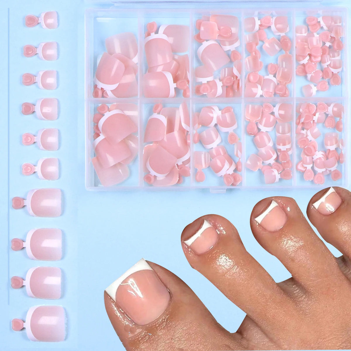120pcs -box Almond White French Fake Nails for Stylish Women & Girls, Perfect for Daily Chic or Party Celebrations