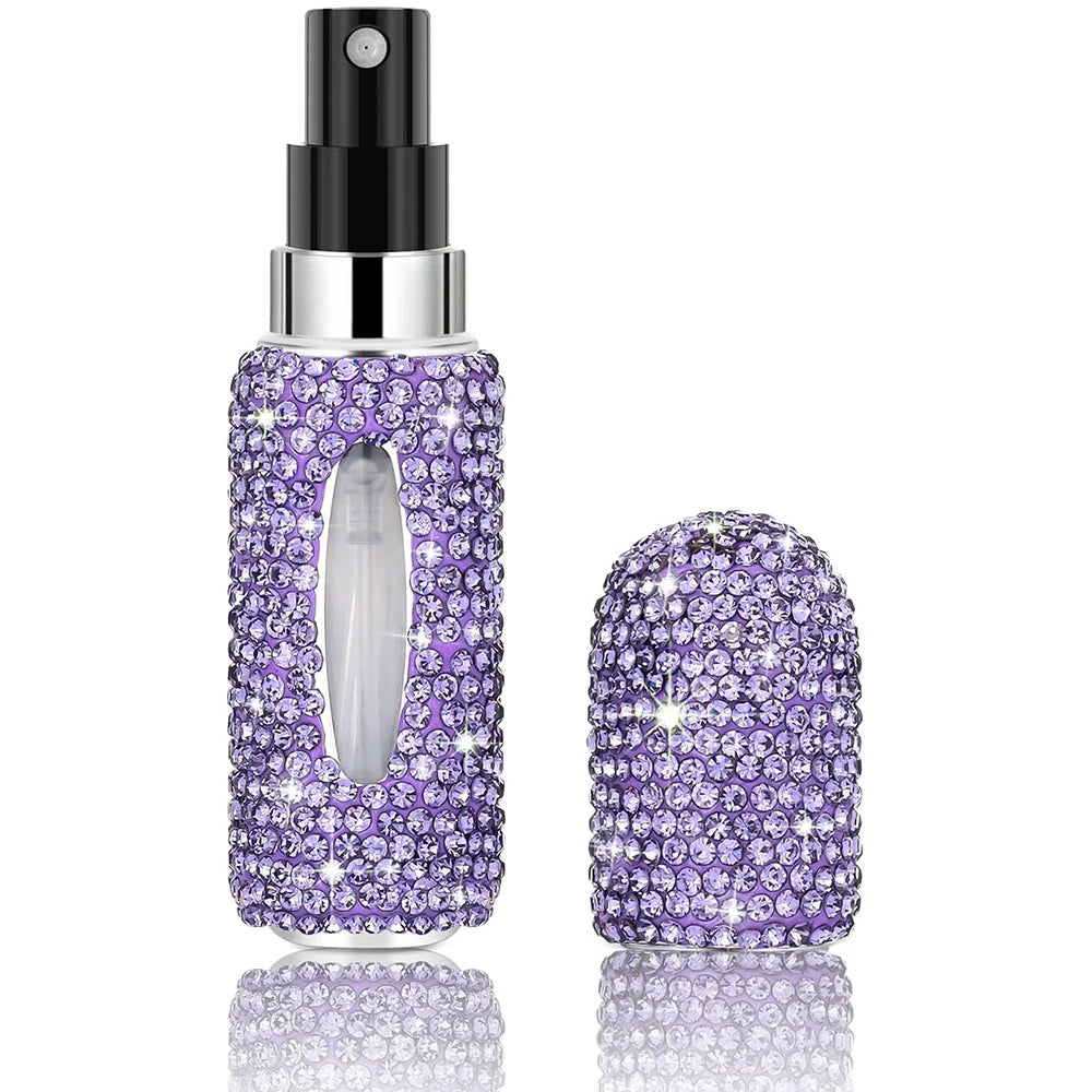 Bling Spray Bottle Rhinestone Perfume Travel Refillable Perfume Atomizer Bottle 5ml Portable Mini Perfume Spray Dispensers Gift