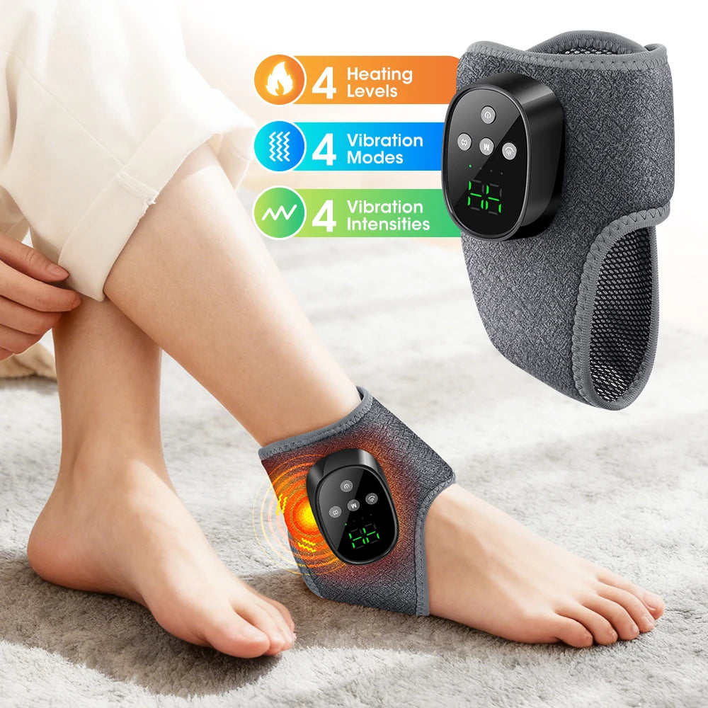 Cordless Heating Ankle Wrist Brace Vibration Massager Electric Hot Compress Massage Ankle Guard Wristband Hand Foot Protector