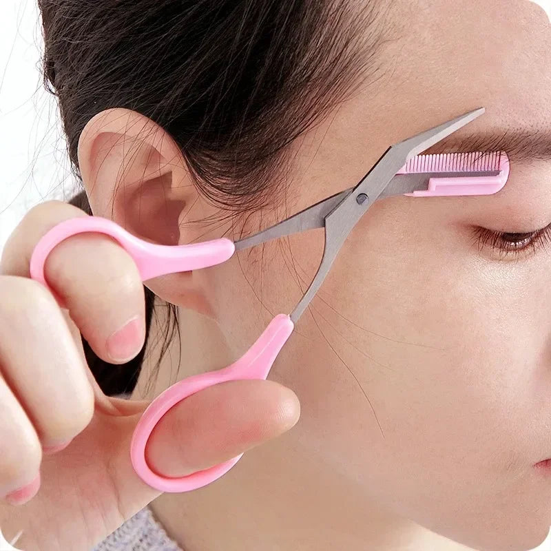 1/3PCS Eyebrow Trimmer Makeup Tools Stainless Steel Eyebrow Scissors with Comb Hair Removal  Eyebrows Shaping Makeup Tools