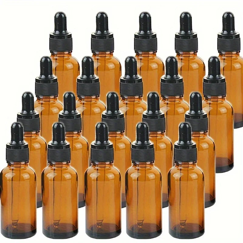 5/10/20pcs + 4 accessories 5/10/15/20/30ml refillable glass dropper bottle 2 funnels 2 pipettes for essential oils and perfumes