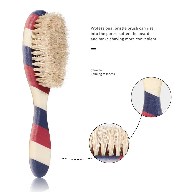 Wild Boar Bristles Material Dual-Purpose Beard Brush Shaving Set Barber Shop Perfessional Tools Reduce Frizz Shaving Brush
