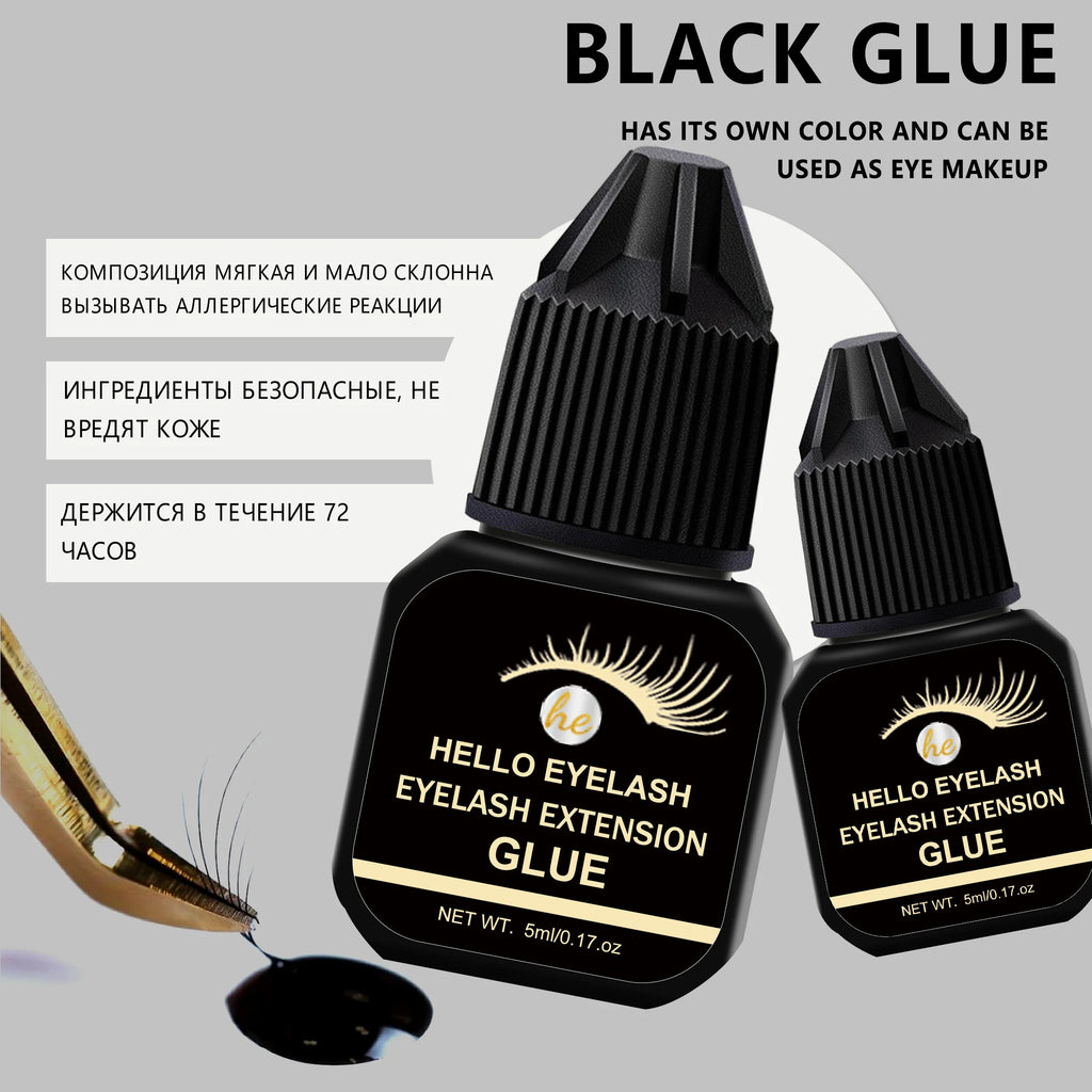 DIY 5ml Fast Drying Strong False Eye Lash Extension Glue Adhesive Retention 7-14 Days Low Smell Mink Eyelash Glue at Home