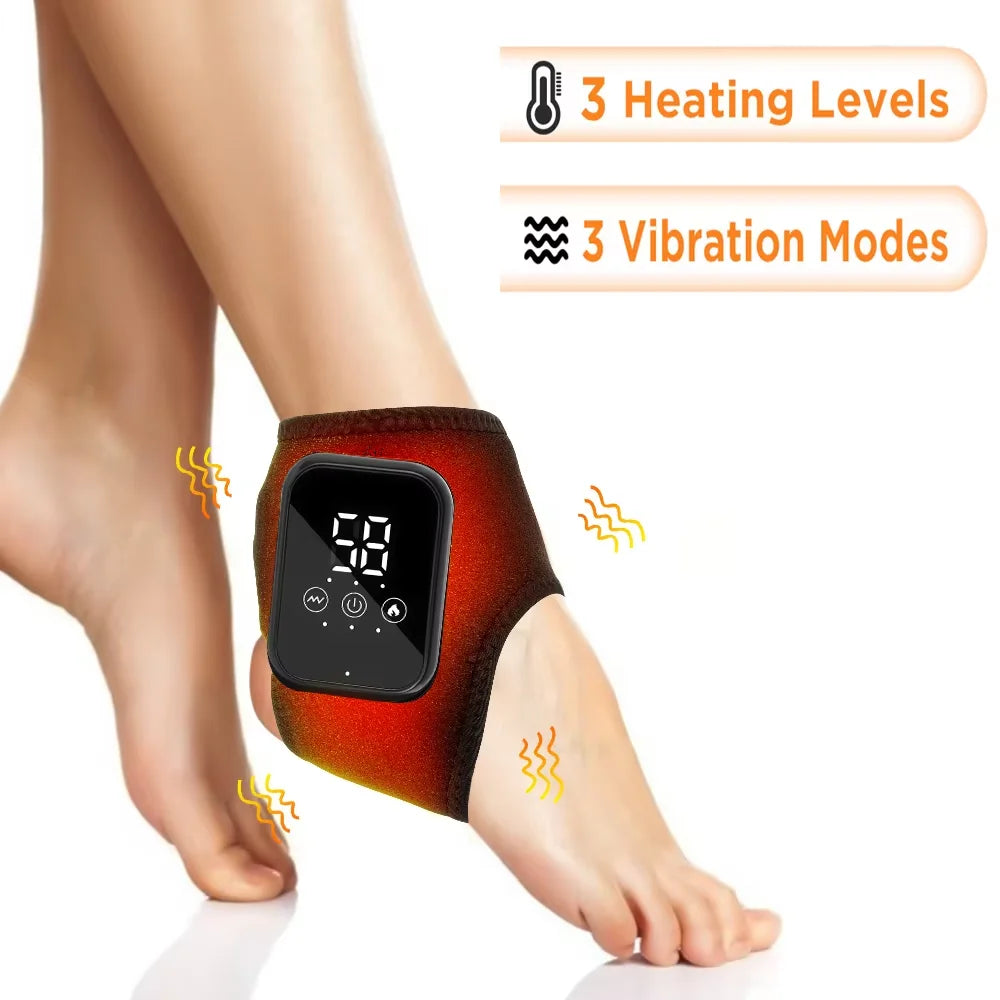 Cordless Heating Ankle Wrist Brace Vibration Massager Electric Hot Compress Massage Ankle Guard Wristband Hand Foot Protector