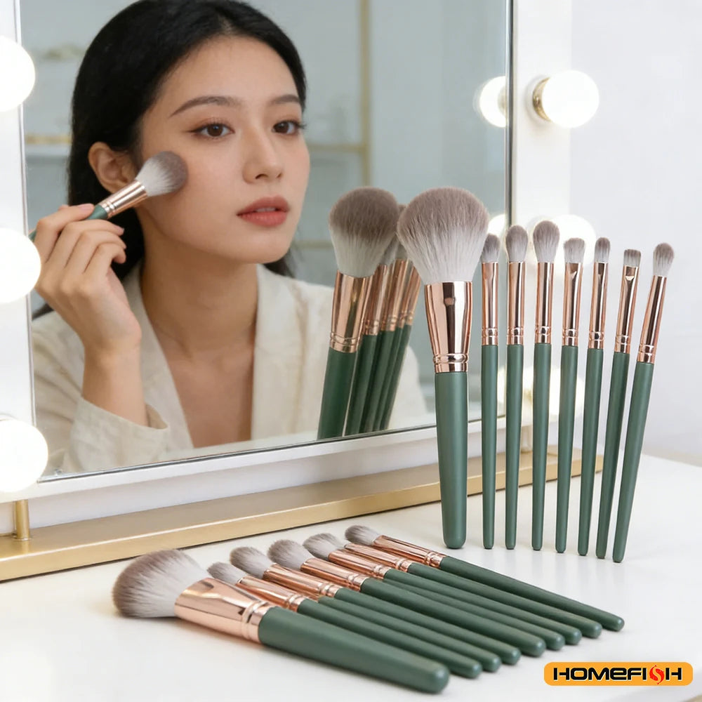 Cosmetic Powder & Blush Blending Brush Set – 14Pcs Soft Fluffy Makeup Tools for Eye Shadow & Foundation