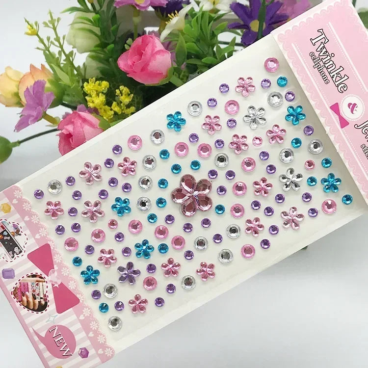 Rhinestone Acrylic Face Decoration Sticker Party Eyes Makeup Crystal Self-adhesive DIY Sticker Girls Face Diamond Tattoo Sticker