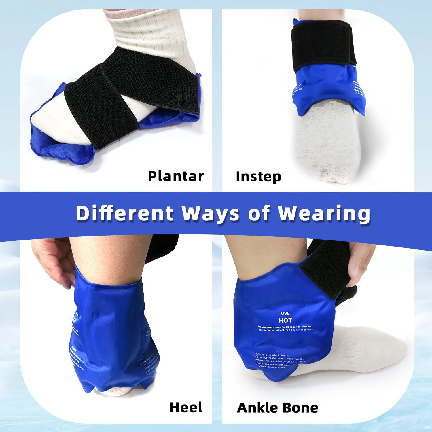 Ankle Brace Ice Pack Wrap For Sport Injuires Hot & Cold Compress Use Large Reusable Gel Cold Pack Ankle Support