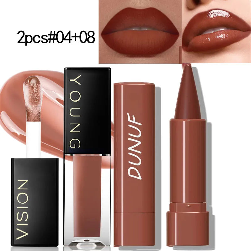 Gradient Lip Liner Pen with Matte Velvet Finish Smooth Application  Lipstick for Defined and Elegant Lips