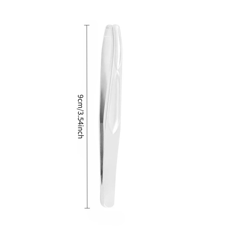 Stainless Steel Eyebrow Clips for Precision Beard and Mustache Trimming Gentle on Light Beige Round Head Tweezers