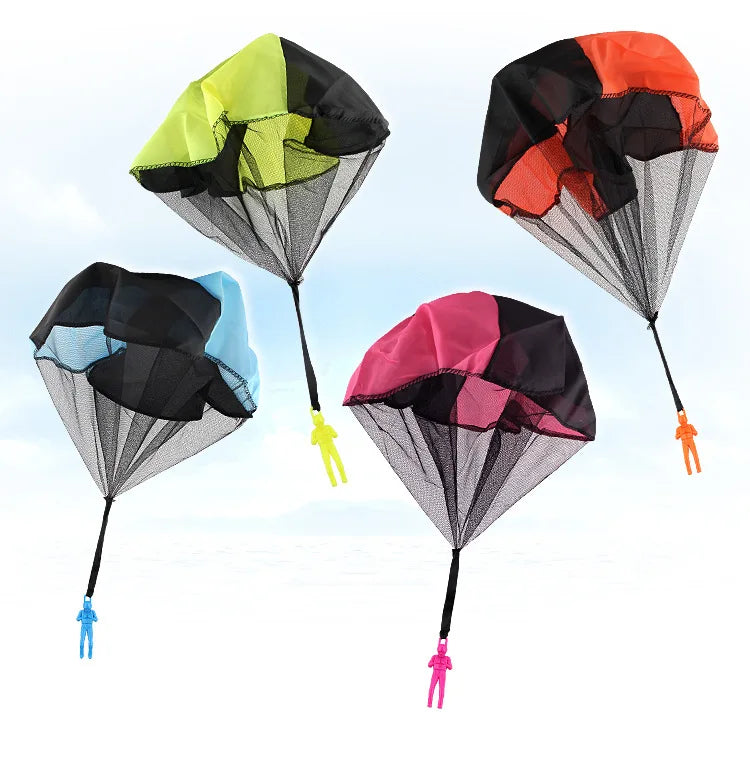 1pcs Hand Throwing Parachute Outdoor Funny Toys Game Play Toys for Fly Parachute Sport with Mini Soldier Toys