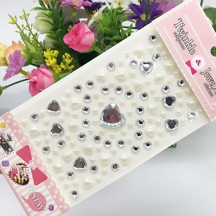 Rhinestone Acrylic Face Decoration Sticker Party Eyes Makeup Crystal Self-adhesive DIY Sticker Girls Face Diamond Tattoo Sticker
