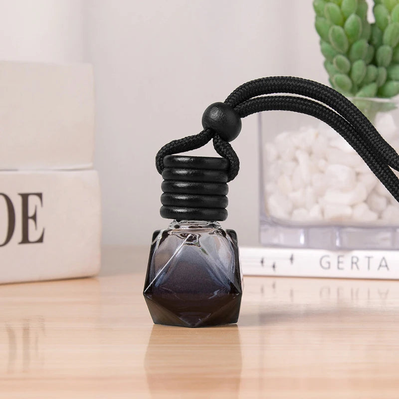 1PC Dyed Square Cap Black Cap Empty Bottle Car Essential Oil Diffuser Fragrance Air Freshener Scent Perfume Bottle Ornament