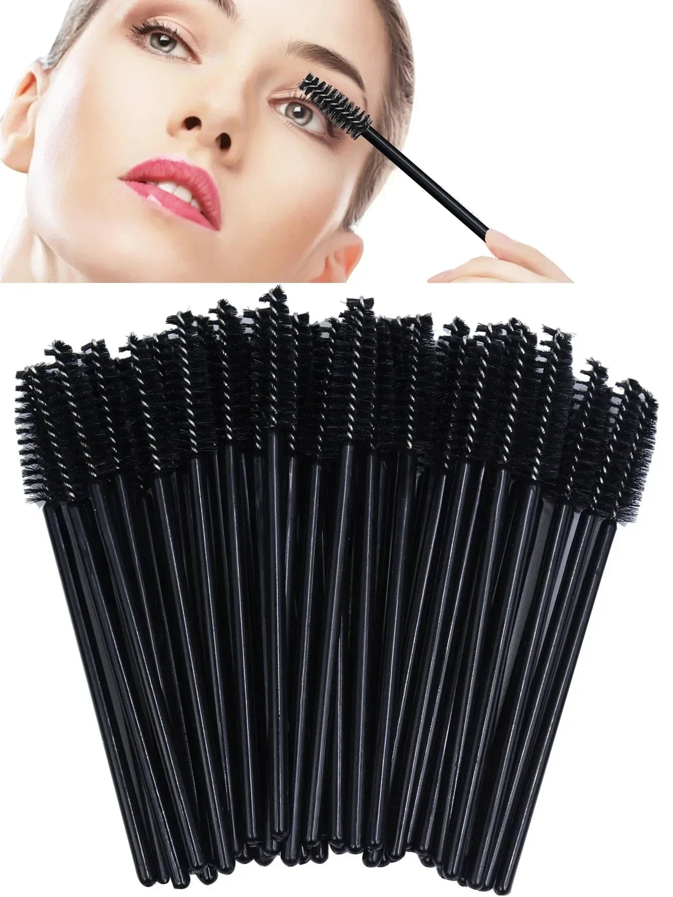 100pcs Disposable Eyelash Brushes Spoolies Micro Lash Mascara Wands Combs Wholesale for Eyelash Extension Makeup  Cosmetic Tools