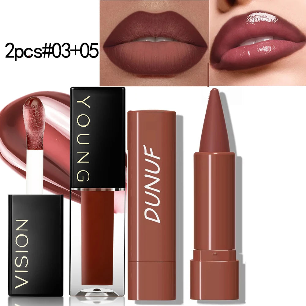 Gradient Lip Liner Pen with Matte Velvet Finish Smooth Application  Lipstick for Defined and Elegant Lips