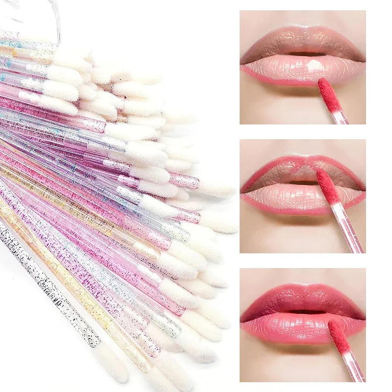 100Pcs Disposable Lip Brush Eyelash Extension Makeup Brushes Lash Extension Mascara Applicator Lipstick Wands Cosmetic Tools