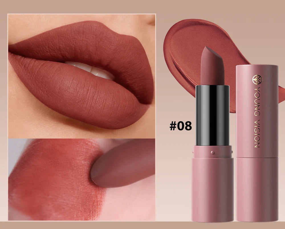 12-Color Matte Lipstick , Non-Fading, Non-Stick Cup Long-Lasting Velvet Finish, Smooth Matte Lip Color Waterproof Smudge-proof
