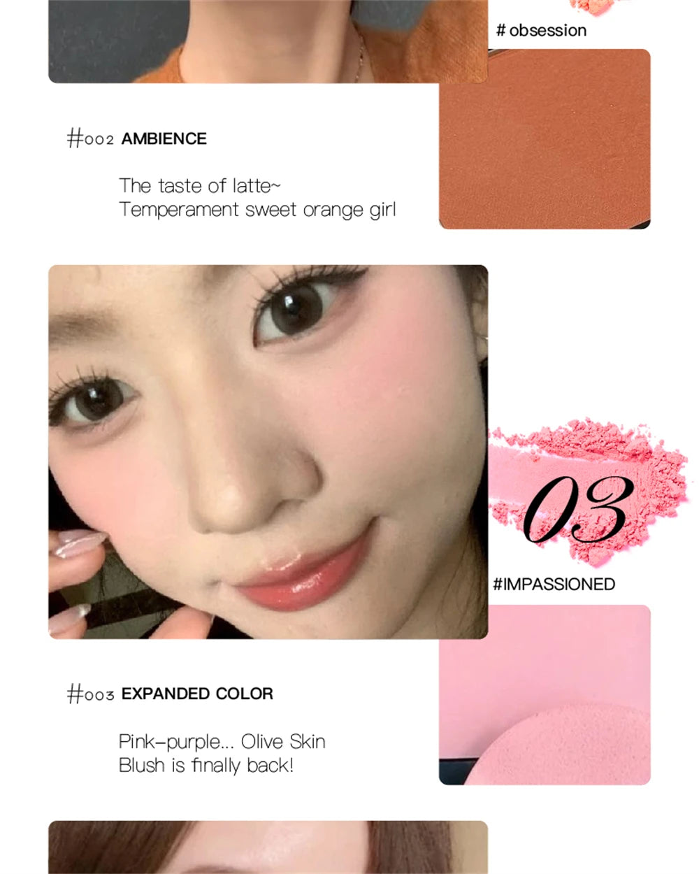 Monochrome Matte Blusher Palette Soft Silky Cheek Natural Facial Rouge Plate Lasting Nude Low Saturation Powder Blusher Disk