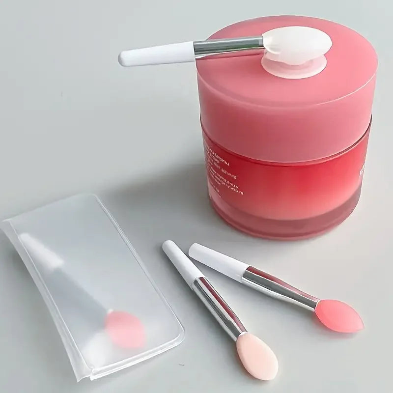 3-Piece Silicone Lip Brush Mini Lip Mask Brush Portable Lipstick Makeup Brush Transparent Applicator Eye Black Stick Makeup Tool