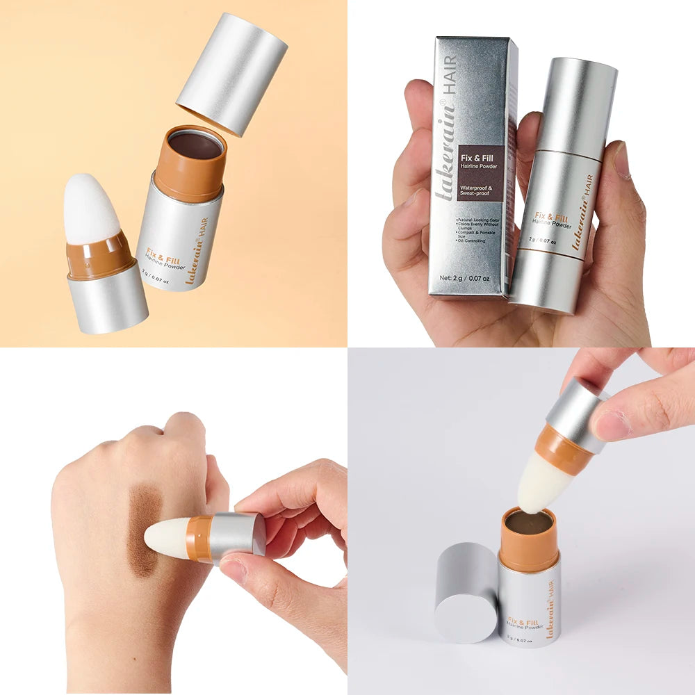 Waterproof Hairline & Root Concealer Pen – Instant Grey Coverage with Easy Blend Powder Stick for Normal Hair