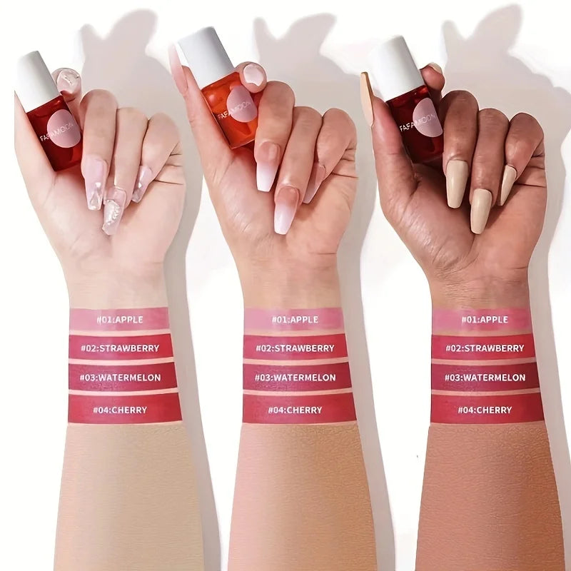 Fruity Lip Tint Water Gloss Tint, Moisturizing Waterproof Liquid Lipstick, Non-Stick, High Pigment, Long-Lasting Vibrant Colors