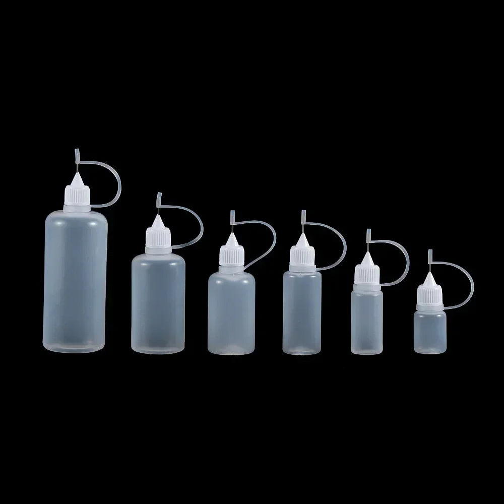 5pcs/set 5/10/20/30/50/100ML Needle Tip Glue Applicator Bottle for Paper Quilling DIY Scrapbooking Paper Craft Tool
