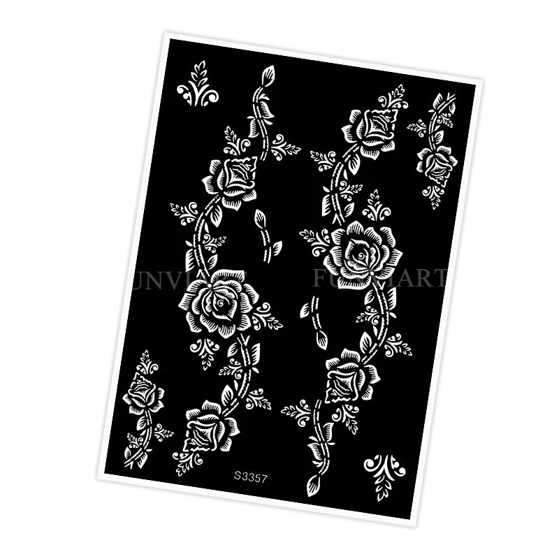 Reusable Stencil for Henna Flower Mehndi Design Tattoo Template for Women Henna Tattoo Stencil for Hand Foot Body Painting