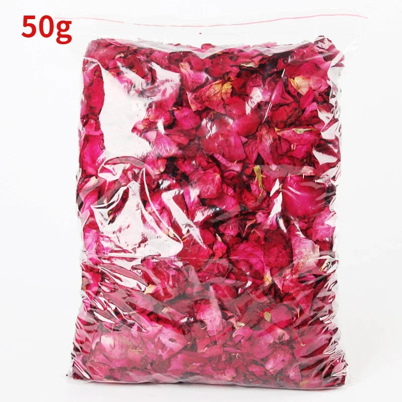 50g Romantic Natural Dried Rose Petals Bath Dry Flower Petal Spa Whitening Shower Aromatherapy Bathing Supply