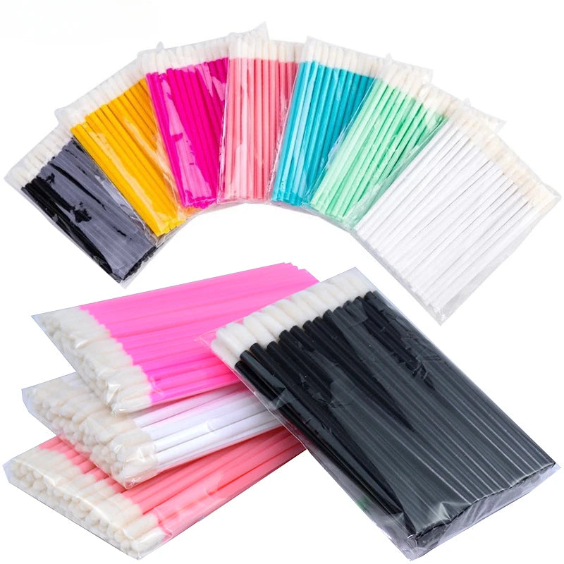 500PCS Disposable Lip Wands Lip Brush Applicators - For Lipstick Gloss - Professional Makeup Tools Wholesale Kit  makeup brushes