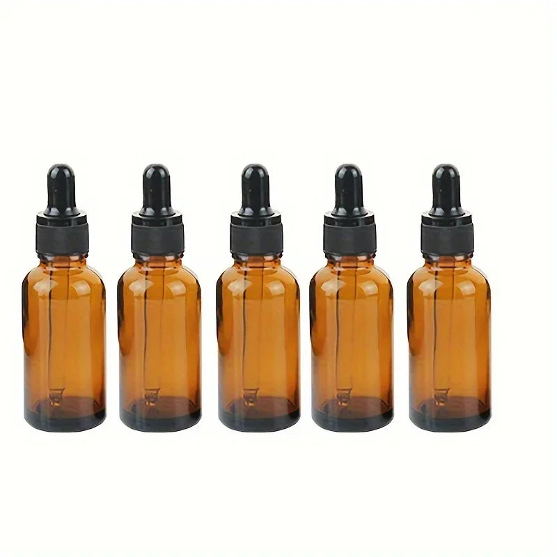 5/10/20pcs + 4 accessories 5/10/15/20/30ml refillable glass dropper bottle 2 funnels 2 pipettes for essential oils and perfumes