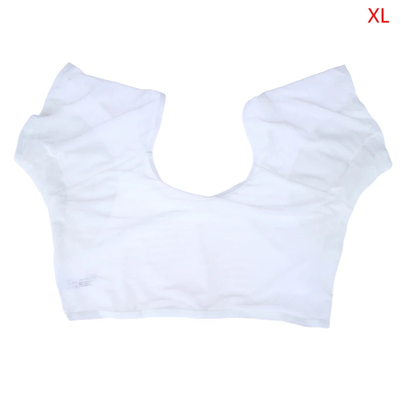 Transparent Mesh Ultra-thin Vest Absorbent Deodorant Pad Women T-shirt Washable Sweat Proof Under Top With Underarm Sweat Pads