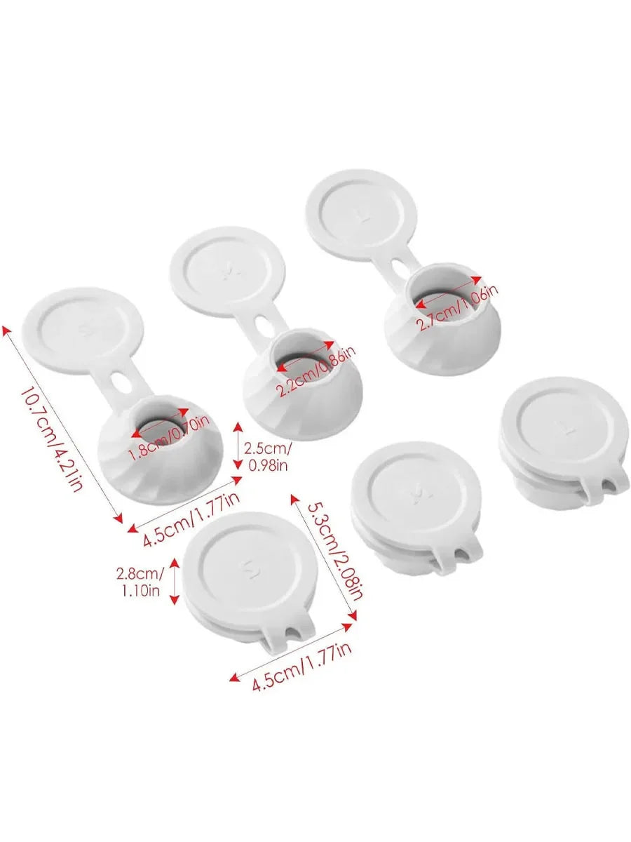Bottle Emptying Caps, 3/6pcs Adapters Transfer Connector, 3 Sizes Inverted Caps Flipping Bottle, Inverted bottle cap Get Every D