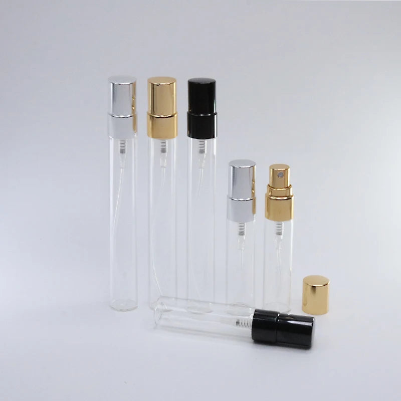 5ml 10ml 10pcs clear glass perfume bottle refillable Portable dispenser spray bottle Metal atomizer perfume bottle