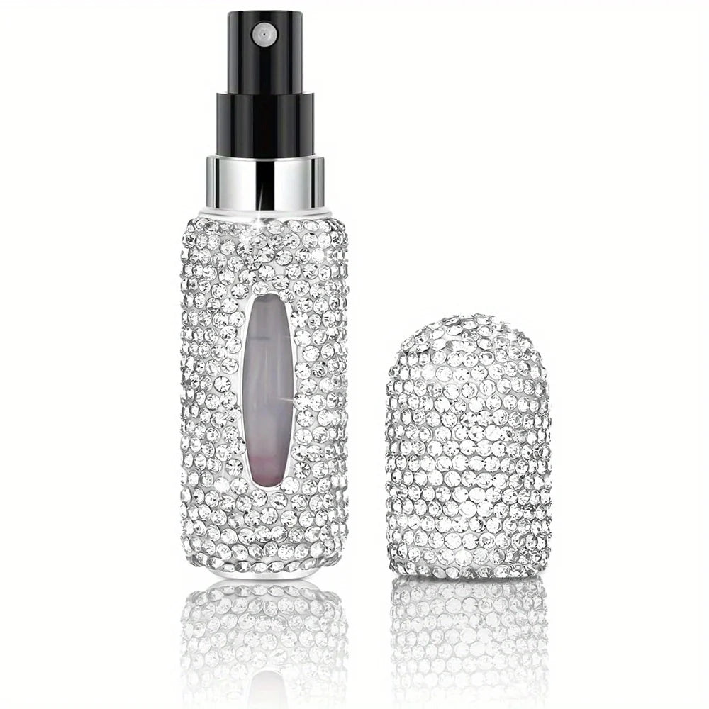 Bling Spray Bottle Rhinestone Perfume Travel Refillable Perfume Atomizer Bottle 5ml Portable Mini Perfume Spray Dispensers Gift