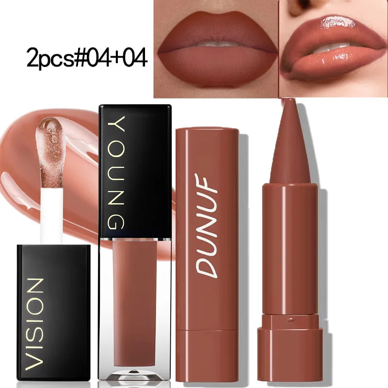 Gradient Lip Liner Pen with Matte Velvet Finish Smooth Application  Lipstick for Defined and Elegant Lips