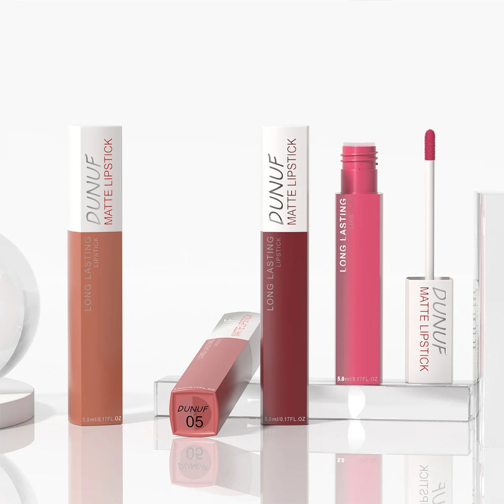 Long-Lasting Lip Gloss Lipstick 8pcs/set: Matte Non-Stick Cup Waterproof Nude Deep Red Mauve Christmas And Valentine's Day Gifts