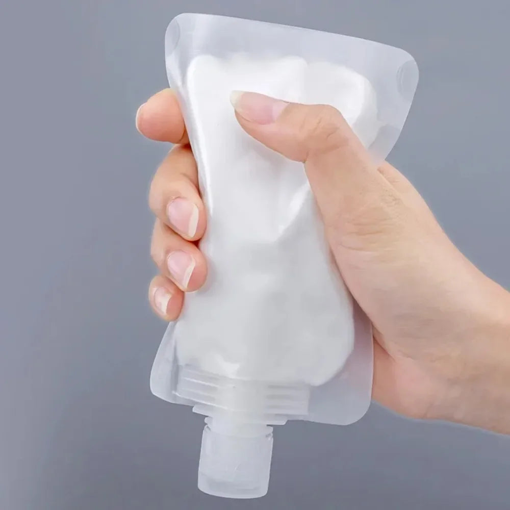 5Pcs Travel Bottles Empty Squeeze Bag Refillable Lotion Dispenser Bag Shampoo Toiletries Liquid Cosmetic Container Storage Pouch