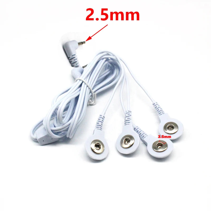 2 Way+4-Way Machine Massager Button Cable Electrode Pads Standard Connection Massage for TENS Unit Lead Wires Cables