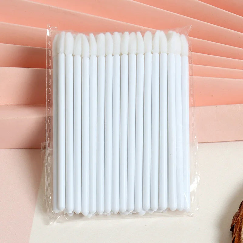 50Pcs Crystal Eyelashes Brushes Individual Lash Removing Cleaning Mascara Applicator Lip Brushes Makeup Eyelash Extension Tools