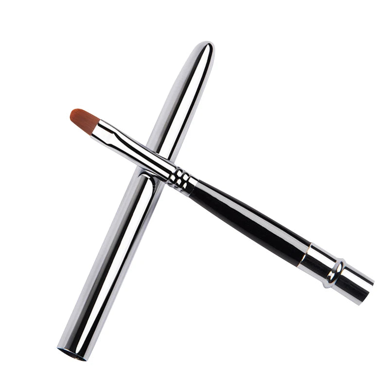 Portable Retractable Makeup Brush - Eyeshadow Lip Gloss Tool with Adjustable Lips Brush And Protective Cover for Beauty Cosmetic