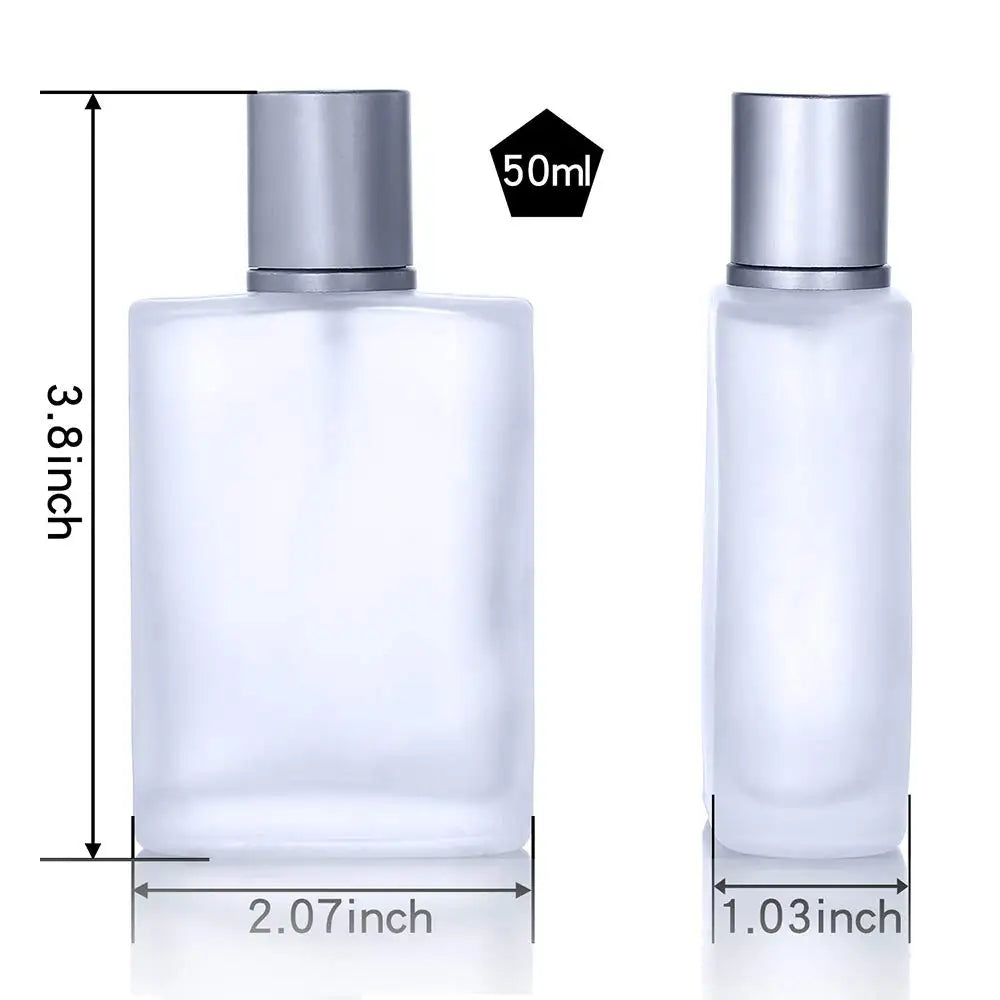 2pcs+4 Accessories 50ml/1.69 Oz Frosted Glass Empty Spray Bottle Perfume Atomizer with 4 Perfume Dispenser