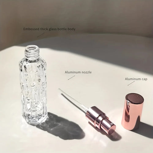 1/3/6pcs+4 accessories 10ml travel mini perfume atomizer container with 3 spray bottles, 2 funnels, 2 dispenser diviners
