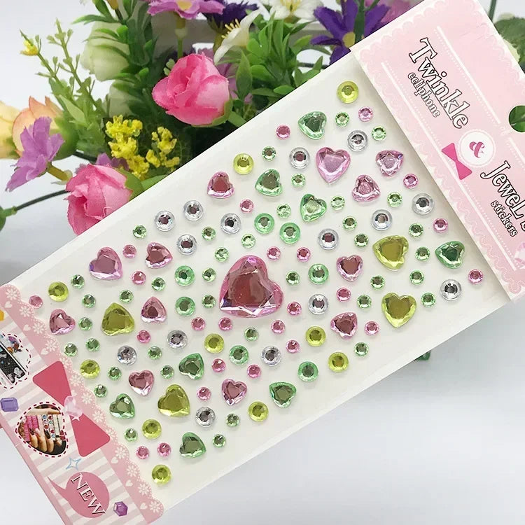 Rhinestone Acrylic Face Decoration Sticker Party Eyes Makeup Crystal Self-adhesive DIY Sticker Girls Face Diamond Tattoo Sticker
