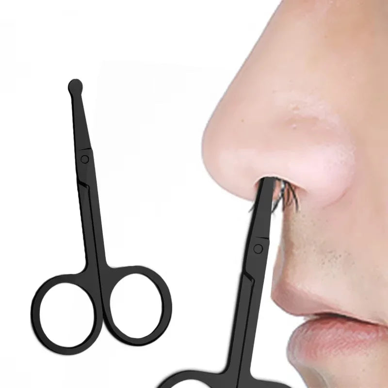 Unisex Stainless Steel Nose Hair Clippers round Head Painless Trimming Portable Facial Grooming Tool for Men And Women