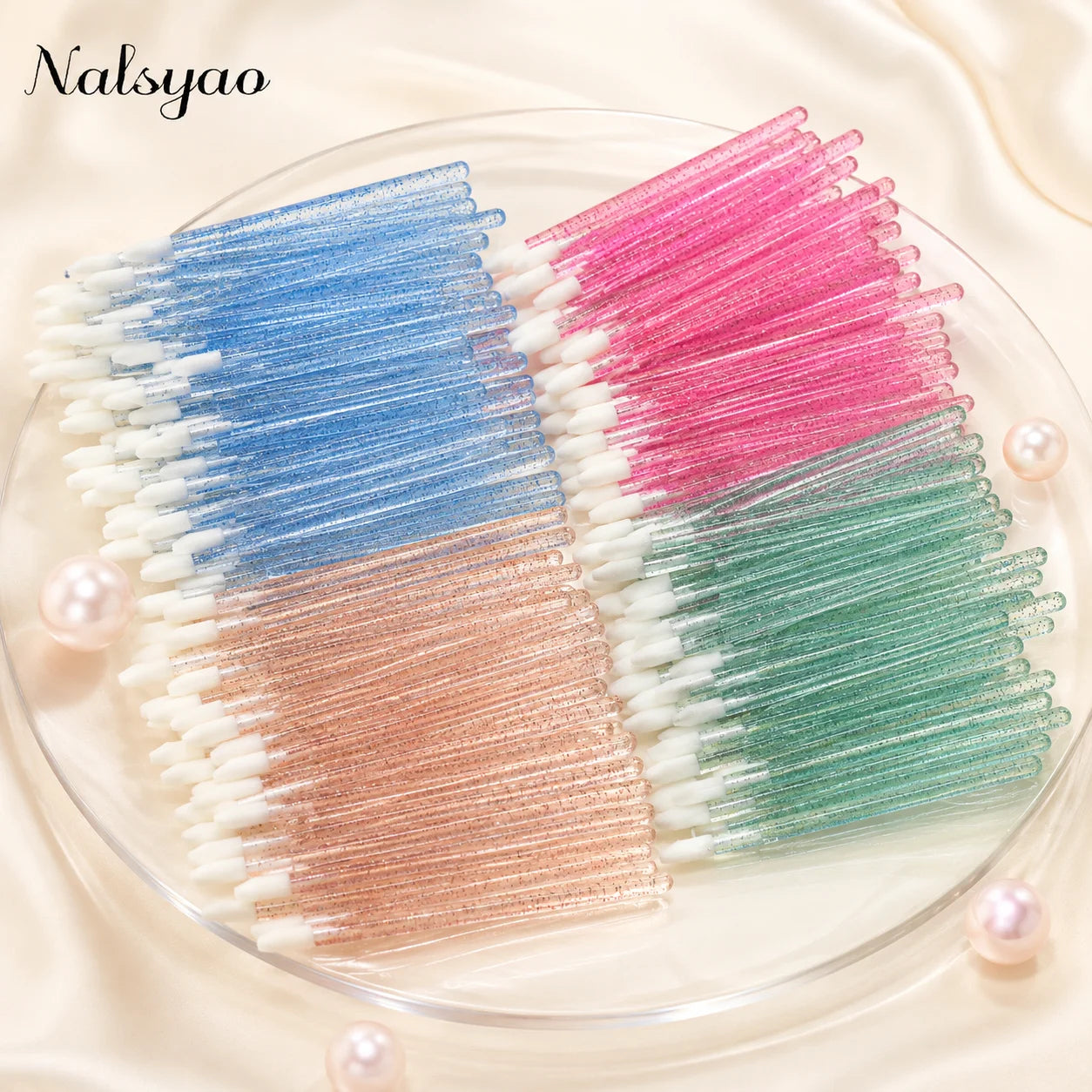 50Pcs Crystal Eyelashes Brushes Individual Lash Removing Cleaning Mascara Applicator Lip Brushes Makeup Eyelash Extension Tools