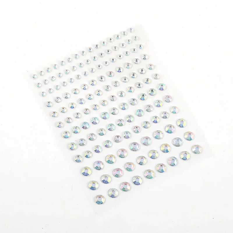 Rhinestone Acrylic Face Decoration Sticker Party Eyes Makeup Crystal Self-adhesive DIY Sticker Girls Face Diamond Tattoo Sticker