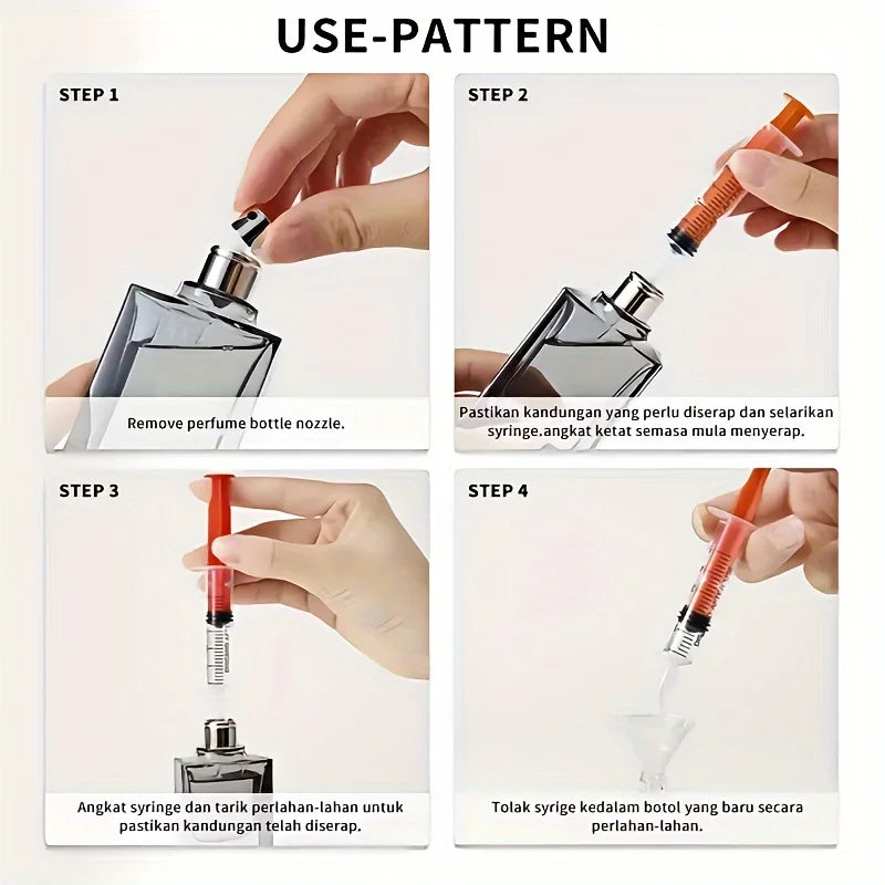 Colorful Perfume Tip Syringe Straight Drawer Tool Divine Dispensing Perfume Syringe Perfume Extractor 10ml