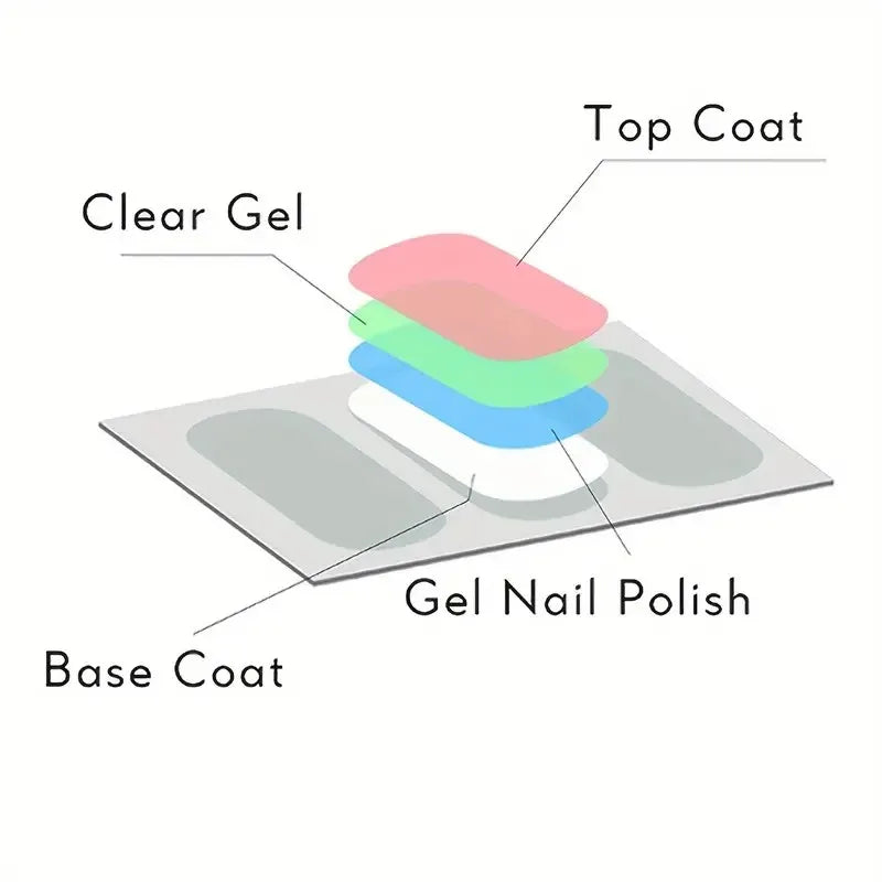 8 Sheets of Full-Wrap Nail Polish Strips, Pink Glitter Self-Adhesive Gel Nail Stickers, Suitable for Women's DIY Home Use Nail Art Supplies and Nail Kits