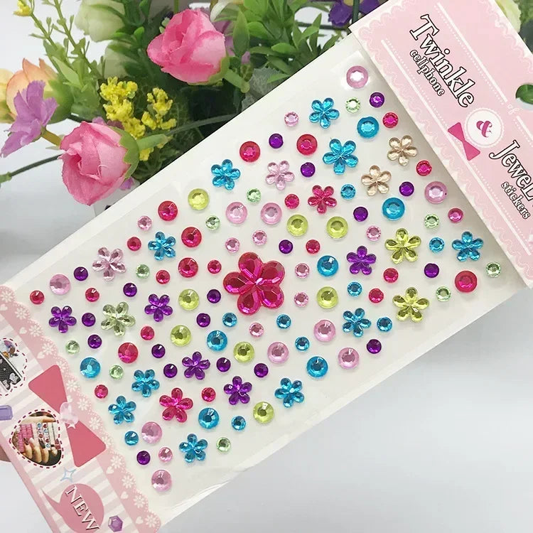 Rhinestone Acrylic Face Decoration Sticker Party Eyes Makeup Crystal Self-adhesive DIY Sticker Girls Face Diamond Tattoo Sticker